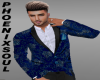 blue embossed suit