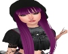 Beanie with purple hair