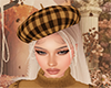 Checky brown beret