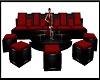 Red and Blk Couch Set