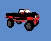 black and red 4x4 truck