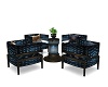 LL~BLUE&GOLD BR TABLE