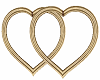 2 Gold Floating Hearts