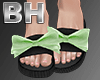 Green Bow Flip flops