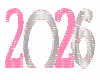 Pink/Silver 2026 Sign
