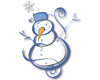 Blue & White Snowman