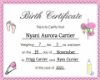 Nyani Birth Certificate