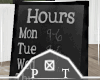Welcome Hours Cafe Sign