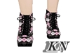Black Flower Pink Shoes