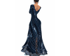 J*Long Blue Sequin Gown