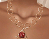 Necklace gold with ruby